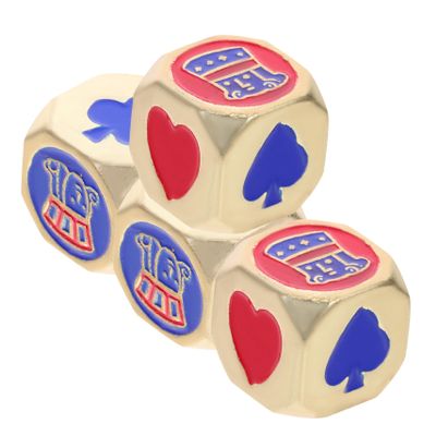 DECHOUS 4pcs Metal Dice for Party Games Decorative Dice Props for Poker and Tabletop Gaming Lightweight and Smooth Design for Fun Atmosphere