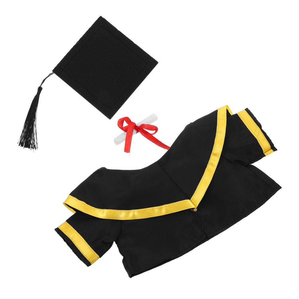 ABOOFAN Graduation Bear Outfit Set Cap Shawl and Certificate for Academic Achievement