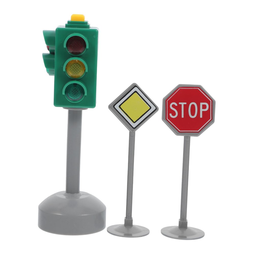 ARTIBETTER 3pcs Traffic Light Toy Simulation Safety Traffic Indicator for Boys and Girls Stop Sign for Boy Girl Early Education Playset