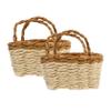 Levemolo 2Pcs Mini Woven Basket Set Handcrafted Cotton Rope Storage Baskets for Dollhouse Accessories Cute Decorative for Candy and Snack Holders view 1