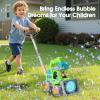 Bubble Lawn Mower Toddler Toys, Engineering Car Bubble Grill Machine Maker Blower Kids Toy Cart,Ideal Gifts for 1-4 Year Old Boy,Girl, Outdoor Child Party Toys with 6X Bubbles Solution Refills,Green view 2