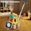 Bubble Machine Toddler Toys,CreatiMachi Engineering Vehicle Bubbles Lawn Mower Kids Toy,Ideal Gifts for 1,2,3 Year Old Boy,Girl,Baby Birthday,Grill,Rechargeable,Safe Summer Outdoor Toys,Yellow view 2