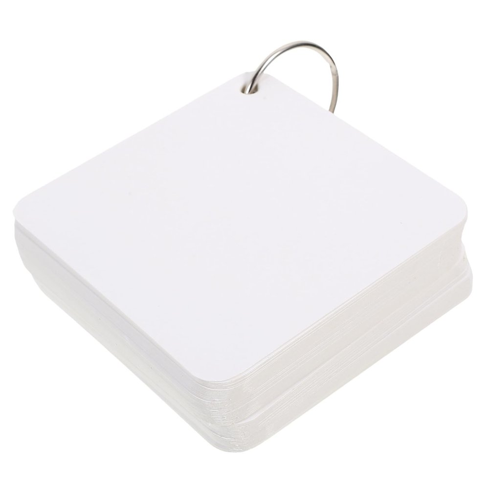 200 Blank Flash Cards with Binder Rings Pre-Hole Punched Notecards for Studying Multipurpose White Index Cards for Learning and DIY Projects