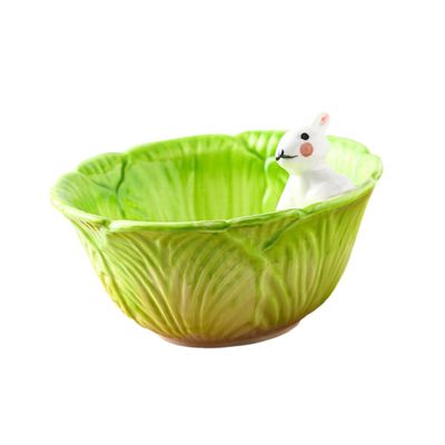 ABOOFAN Ceramic Cartoon Bowl Unique Rabbit Shape for Boys and Girls Boys and Girls Dinner Bowls Set Random