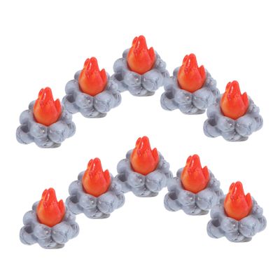 BESPORTBLE 10pcs Mini Resin Bonfire Model for Dollhouse Creative Landscape Decoration Fire Pit Accessories for Flower Pots and Miniature Scenes