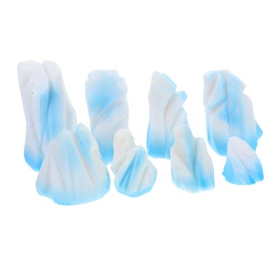 NULYLU 8pcs Miniature Glacier Decor Fake Iceberg Ornaments Model Iceberg Resin Craftwork