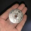 Antique Sterling Silver Mountain Ghost Money Antique Round Hole Mountain Ghost Flower view 2