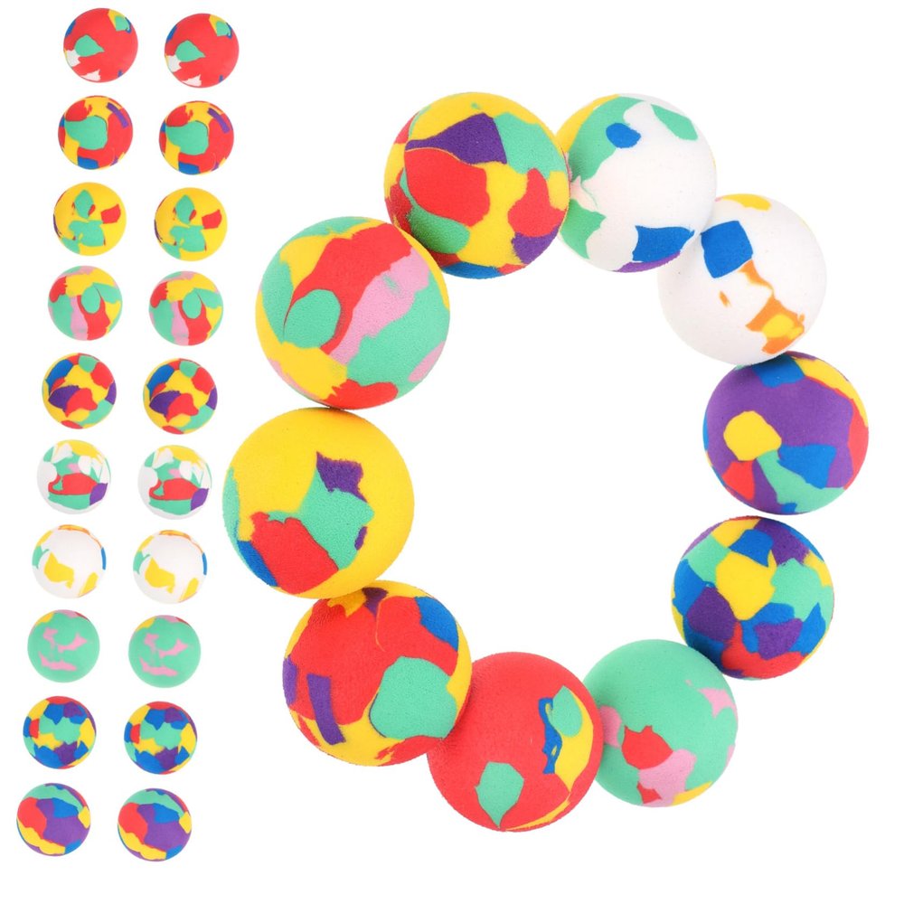SUPVOX 50pcs Eva Bouncy Balls Stress Relief Boys and Girls Toys Safety Outdoor Balls Small