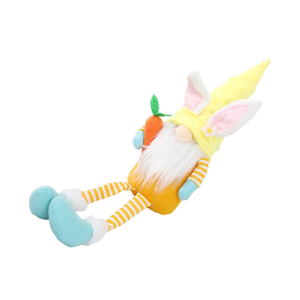 ABOOFAN 1 Pc Adorable Long Legged Bunny Doll with Carrot Party Adornment Cute Decorative for Festive Atmosphere Unique Craft Supply for Home and Office Decor
