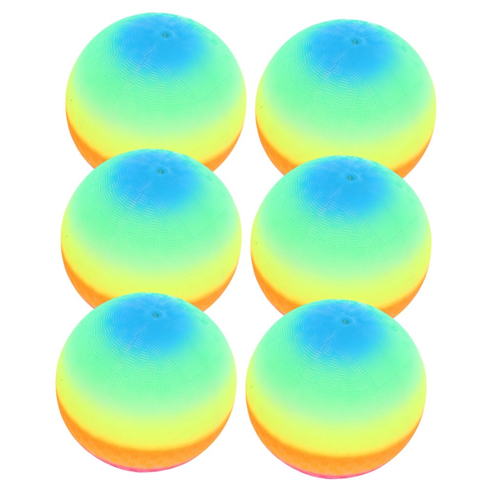SUPVOX 6pcs Thickened Rainbow Balls PVC Kickball for Boys and Girls for Indoor and Outdoor Playground Activities Bouncing Fun for Boys and Girls
