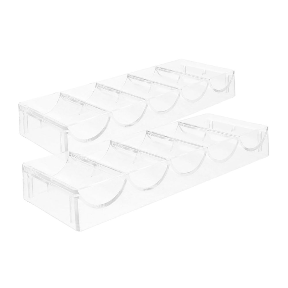 ERINGOGO 2pcs Clear Poker Chip Tray Poker Chip Organizer for Easy Storage and Access Multi Grid Design