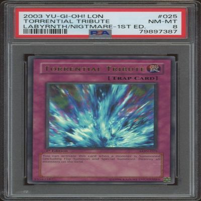 2003 Yu-Gi-Oh! LON-025 Torrential Tribute (1st Ed) PSA 8