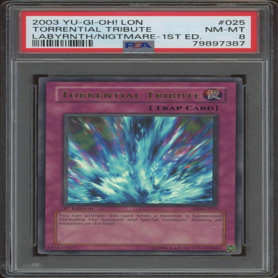 2003 Yu-Gi-Oh! LON-025 Torrential Tribute (1st Ed) PSA 8