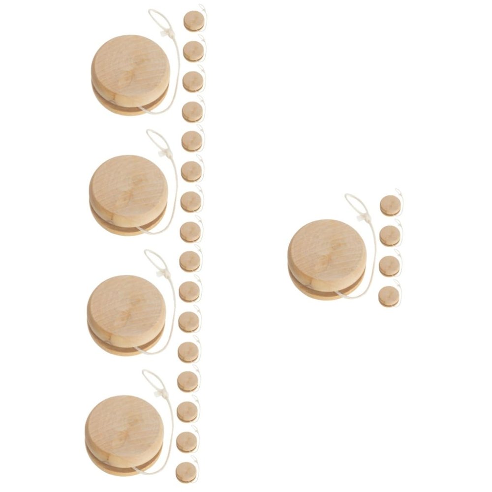 SUPVOX 20pcs Wooden Yo-yo Toy DIY Hand-Painted Unisex String Ball for Engaging and Traditional Toy for Boys and Girls and Adults