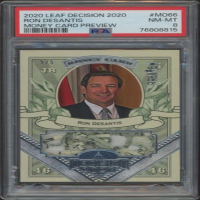 2020 Leaf Decision Ron Desantis Money Card #MO66 (/5) (PSA 8)