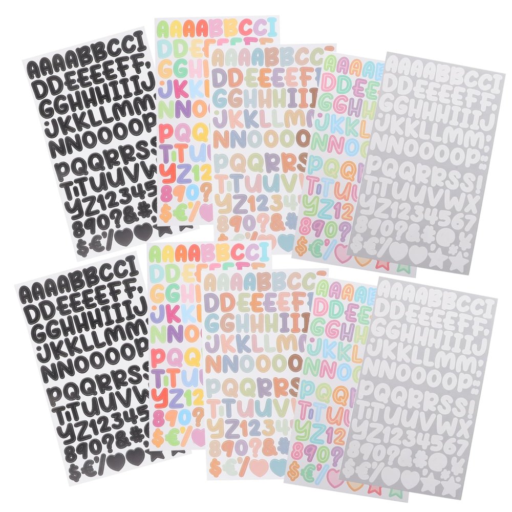 Angoily 45sheets Alphabet and Number Stickers of Adhesive Decals for Scrapbooking Craft Projects Greeting Cards and More for Creative