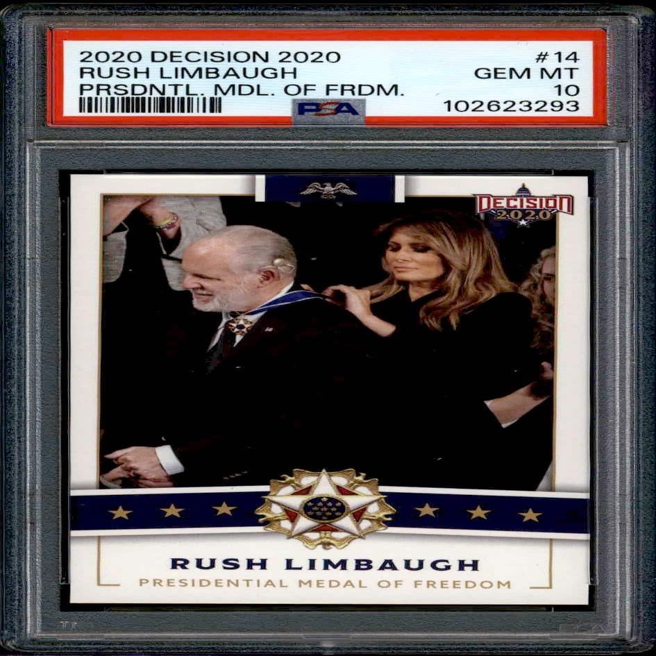 2020 Leaf Decision Rush Limbaugh Pres Medal of Freedom #PMOF14 (PSA 10)