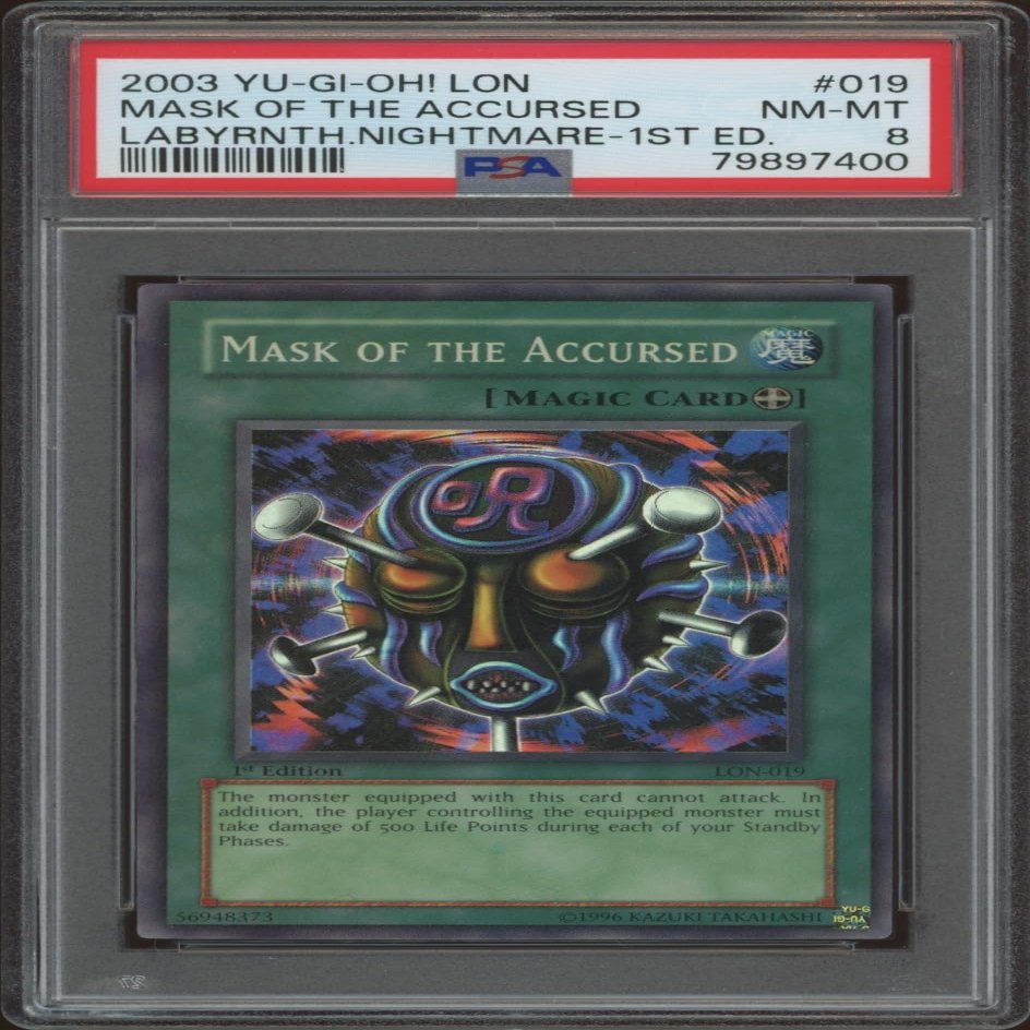 2003 Yu-Gi-Oh! LON Mask of The Accursed #LON-019 (PSA 8)