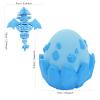 3D Printed Dragon Hatching Egg Toy  Collectible Articulated Fantasy Figure with Opening Eggshell  Unique Gift (Blue 2 Dragons and 1 Egg) view 3