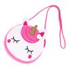 PartyKindom Unicorn Shape Crossbody Bag for Boys and Girls Plush Cartoon Zipper Design Shoulder Bag Cute Round Storage Purse for Children for Travel and Everyday Use view 1