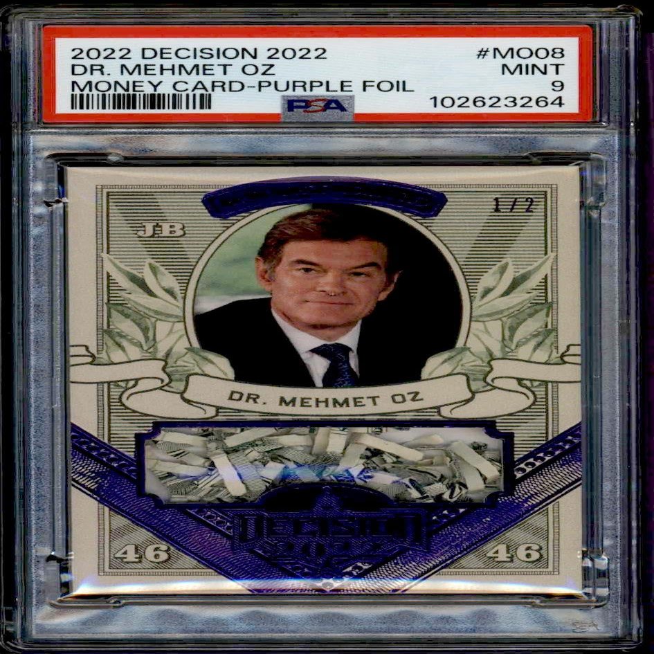 2022 Leaf Decision Dr. Oz Money Card Purple Foil #MO08 (/2) (PSA 9)