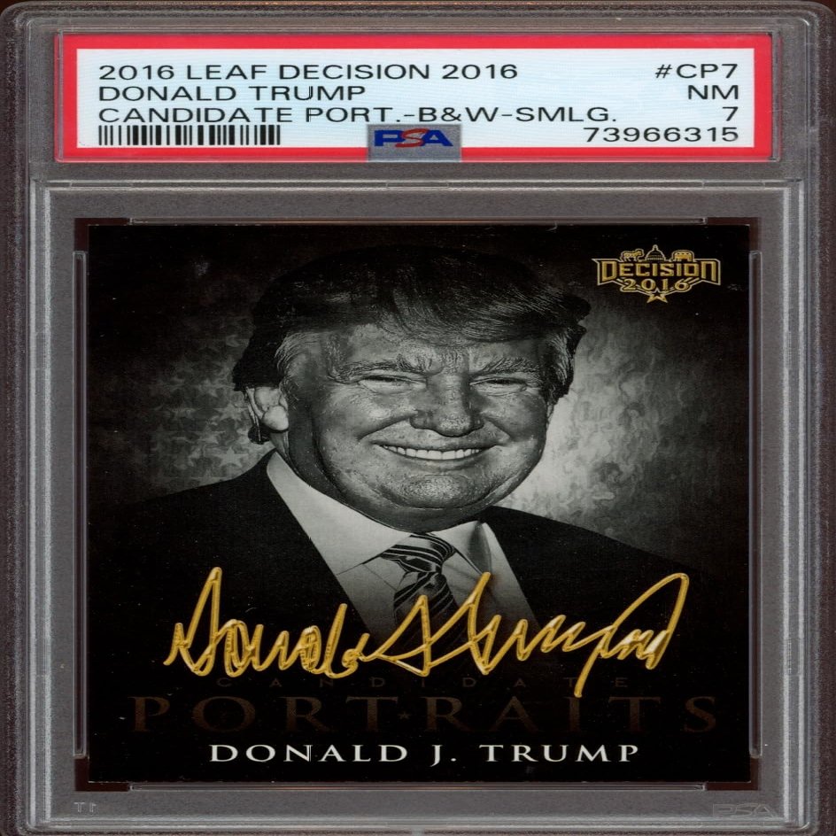 2016 Leaf Decision Trump Portraits B&W Mouth Open #CP7 (PSA 7)