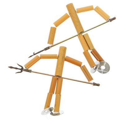 DECHOUS 2bags DIY Bamboo Puppet Assembly Kit for Boys and Girls Creative Hand Made Playthings for Parent-boy Girl Interaction and Skill Development Fun Activity