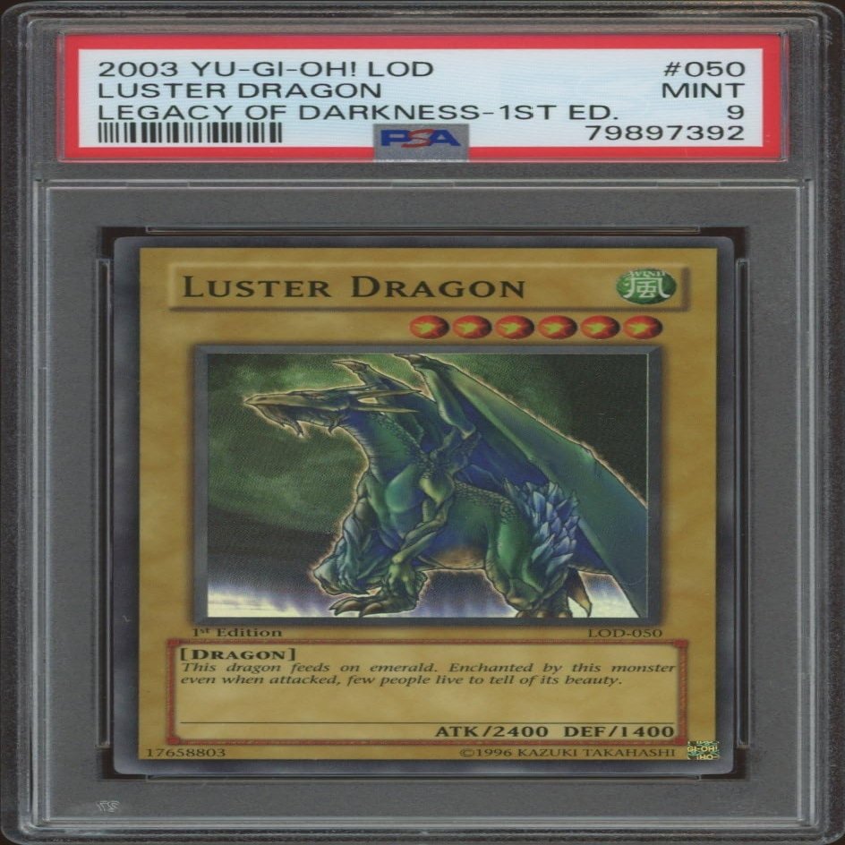2003 Yu-Gi-Oh! LOD (1st Ed.) Luster Dragon #LOD-050 (PSA 9)