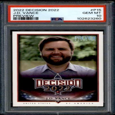 2022 Leaf Decision Preview J.D. Vance #P15 (PSA 10)