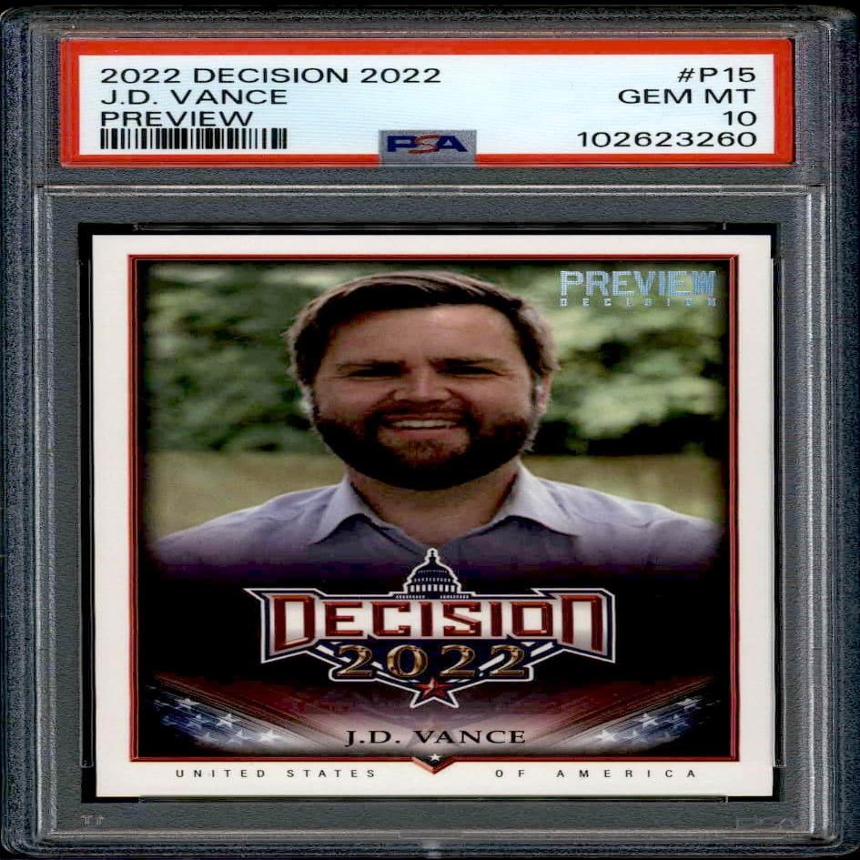2022 Leaf Decision Preview J.D. Vance #P15 (PSA 10)