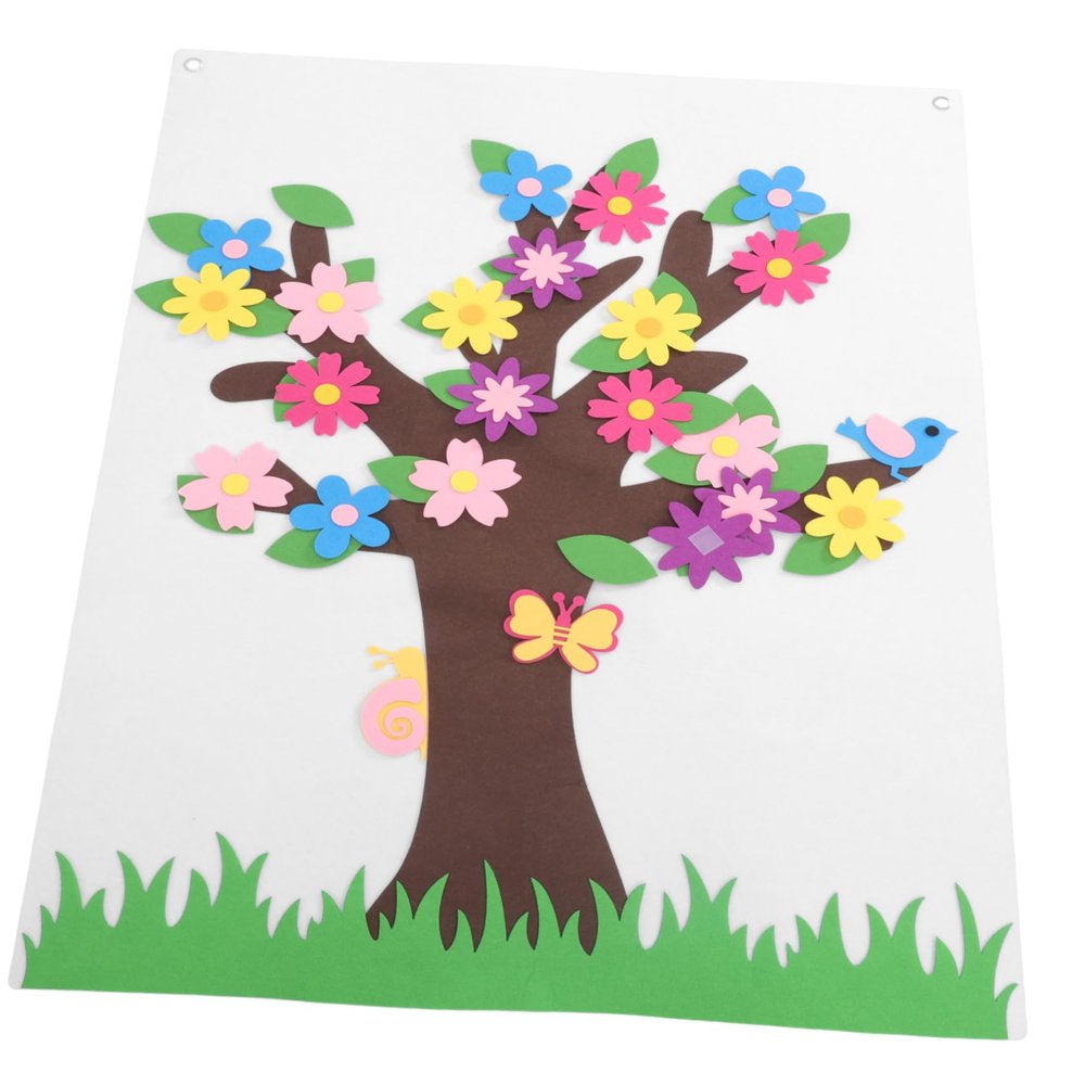 Garneck 1set DIY Felt Flower Tree Storyboard Set for Boys and Girls Engaging Educational Wall Decor for Home Classroom Activities Safe Interactive Felt for Creative Learning