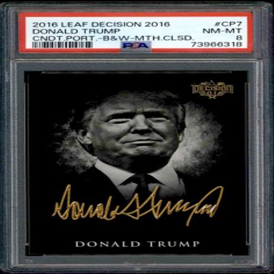 2016 Leaf Decision Trump Portraits B&W Mouth Closed #CP7 (PSA 8)