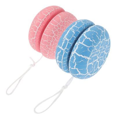 Toddmomy 2pcs Wooden Yo Yo Toy Crack Pattern for Boys and Girls Early Education Toy and Portable for Developing Wrist Strength and Coordination