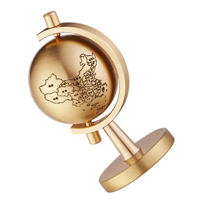 ERINGOGO Small Brass Globe Base Rotating Desktop Decor for Home Office Classroom