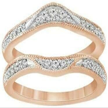 Twinkle Tinsel -1 Ct Round Cut Diamond Wrap Enhancer Engagement Ring 14K Rose Gold Over Women's 925 sterling silver (white, 7)