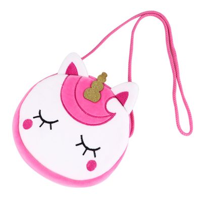 Healvian Chic Straddle Bag Unicorn Shape Zipper Closure Boys and Girls Cartoon Bag Unique Design for Girls