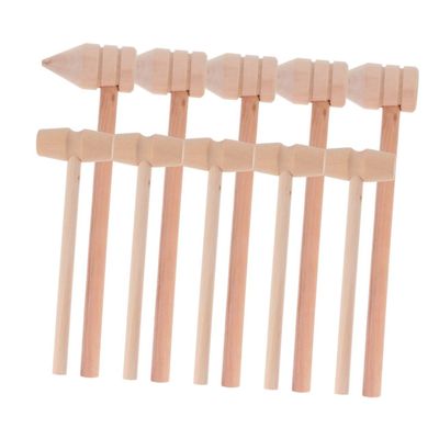 Milisten 10pcs Wooden Hammer for Boys and Girls Mini Mallets Toy Hammers Tool Toys for Boy Girl