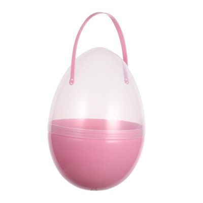 COMPUKAS Jumbo Plastic Easter Eggs with Handles Clear -shaped Buckets for Treats Surprises and Festive Decor and Interactive Play