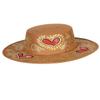 Artisanal Hat - Suede - Red/Golen Heart - Camel view 1