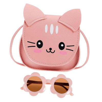 Homoyoyo Cute Cat Pattern Bag Girls Shoulder Bag Kawaii Purse Sunflower Glasses