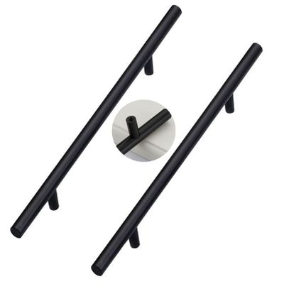 YDLJEHQO Wardrobe Door Handles,2pcs Aluminum Alloy Drawer Handles Black T Bar,Cupboard knockers Bedroom Knob Knobber for Dresser,Furniture Hardware(Hole Distance 192mm)
