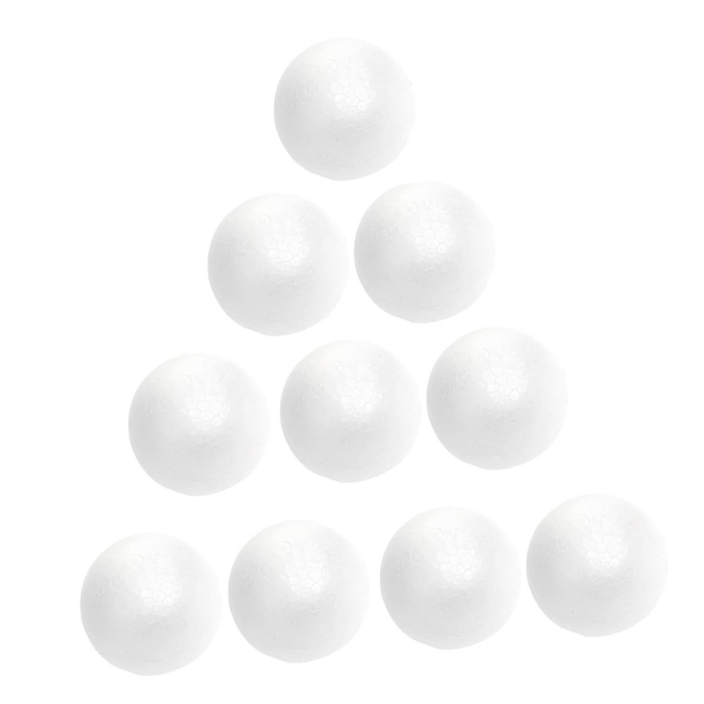 FONDOTIN 12pcs Solid Foam Balls White DIY Craft Material Boy Girl Ball Model for Preschool Kindergarten Projects