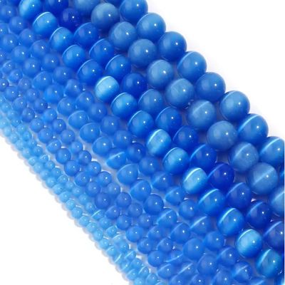 1 Strand 4/6/8/10/12mm Natural Sapphire Cat Eye Stone Bead Round Loose Beads For Making DIY Bracelets Earring Necklace,blue Cat Eye,4mm(approx 87pcs)