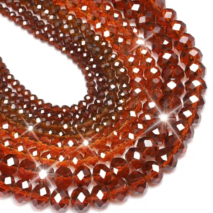 3/4/6/8mm Faceted Brown Glass Beads Loose Spacer Beads For Making DIY Bracelets Necklace,Brown,4mm About 125pcs