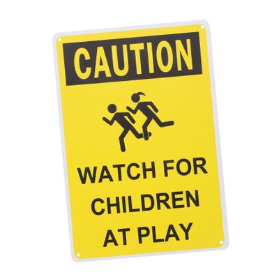 Cabilock Caution Sign for Business Street Iron Metal Sign for Road Safety Decor