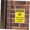 Cabilock Caution Sign for Business Street Iron Metal Sign for Road Safety Decor view 3
