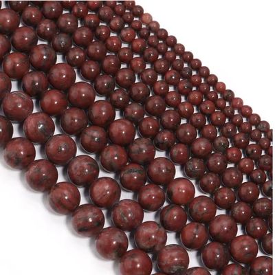 1 String Natural Red Sesame Stone Beads 4/6/8/10/12mm Jaspe Round Loose Bead For Making DIY Earring Bracelets Necklace,Red Sesame Stone,10mm(approx 32pcs)