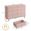Anbuy Pink Scalloped Nursery Chests and Nursery Chests and Dresser for Kids Bedroom Wood 6 Drawer Dresser, Dressers & Chests of Drawers with Metal Handles for Bedroom, Nursery, Hallway view 2