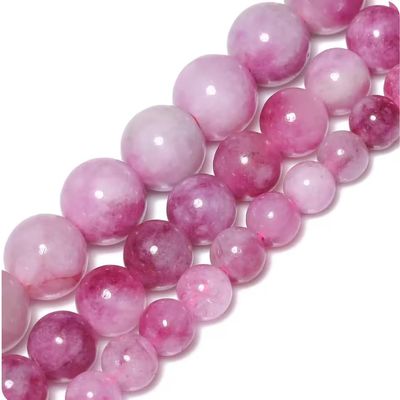6/8/10mm Natural Stone Plum Tourmaline Beads Pink Round Spacer Beads For Making Supplies DIY Bracelets Accessories 15'',Plum Tourmaline, 10mm (approx 36pcs)