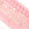 1 Strand Rose Pink Quartz Stone Beads Natural Round Gemstone Bead For Making DIY Bracelet Findings 4/6/8/10/12mm,Pink,12mm (approx 30pcs) view 1